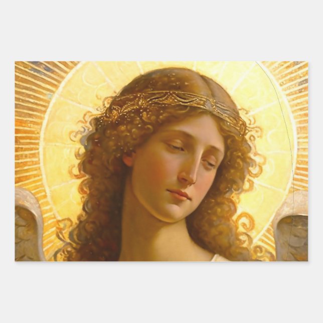 Feuille De Papier Cadeau Golden Angel Gentle Messenger d'amour (Devant)
