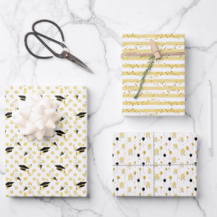 Feuille De Papier Cadeau Golden Graduation Party 3