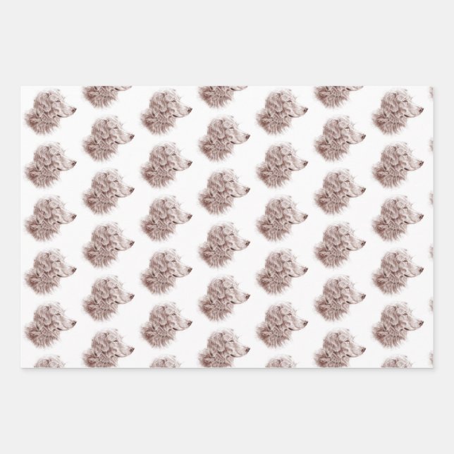 Feuille De Papier Cadeau Golden Retriever (Devant)