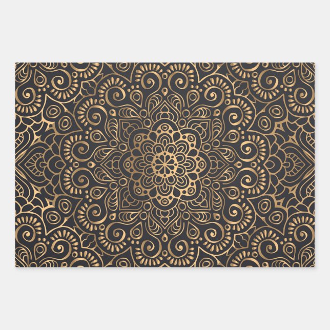 Feuille De Papier Cadeau Golden Splendor (Devant)