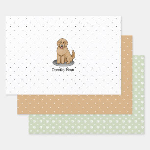 Feuille De Papier Cadeau Goldendoodle Mom Doodle Mom (rouge doré)