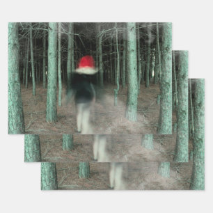 Feuille De Papier Cadeau Gothique Fille moderne Forêt rouge noire