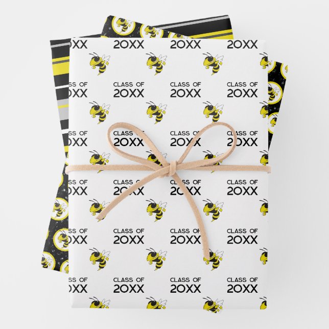 Feuille De Papier Cadeau Graduation Fairview High Yellow Jackets Classe de (En situation)
