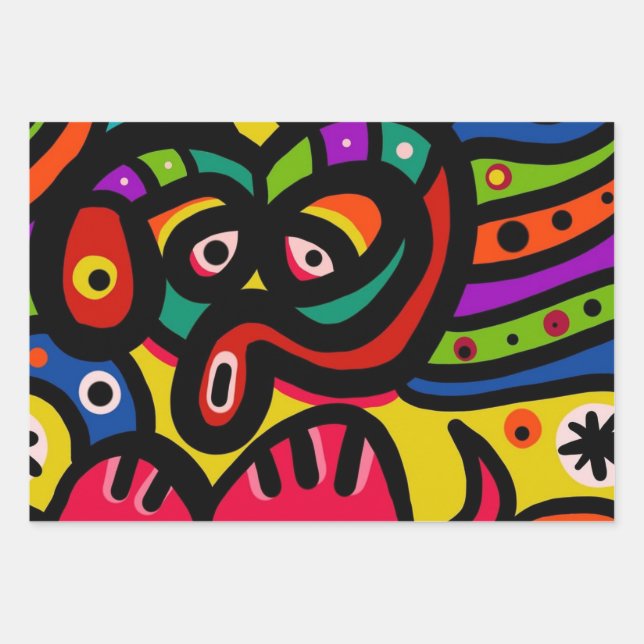 Feuille De Papier Cadeau Graffiti mercredi (Devant)