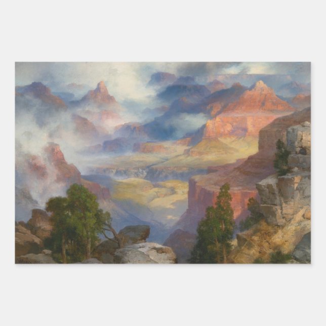 Feuille De Papier Cadeau Grand Canyon à Mist (par Thomas Moran) (Devant)