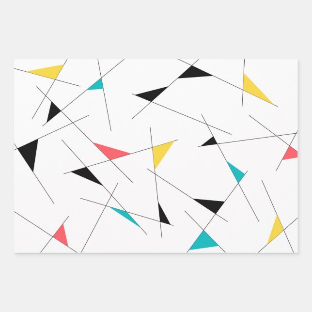 Feuille De Papier Cadeau Graphique géométrique moderne, tendance, simple et (Devant)
