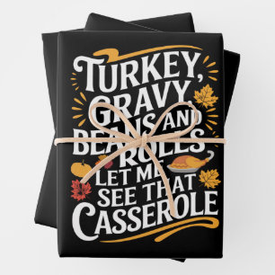 Feuille De Papier Cadeau Gravy de dinde haricots et petits pains laissez-mo