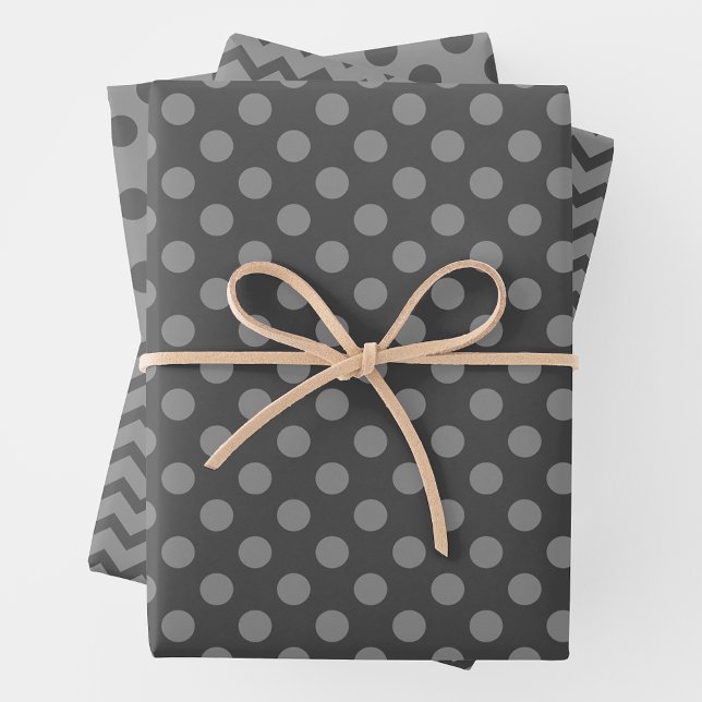 Feuille De Papier Cadeau Grey & Grey Multi-Pattern Wrapping Paper Sheets (Grey & Grey Multi-Pattern Wrapping Paper Sheets)