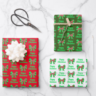 Feuille De Papier Cadeau Greyhound Lurcher Christmas Chien & Bow Wrapper