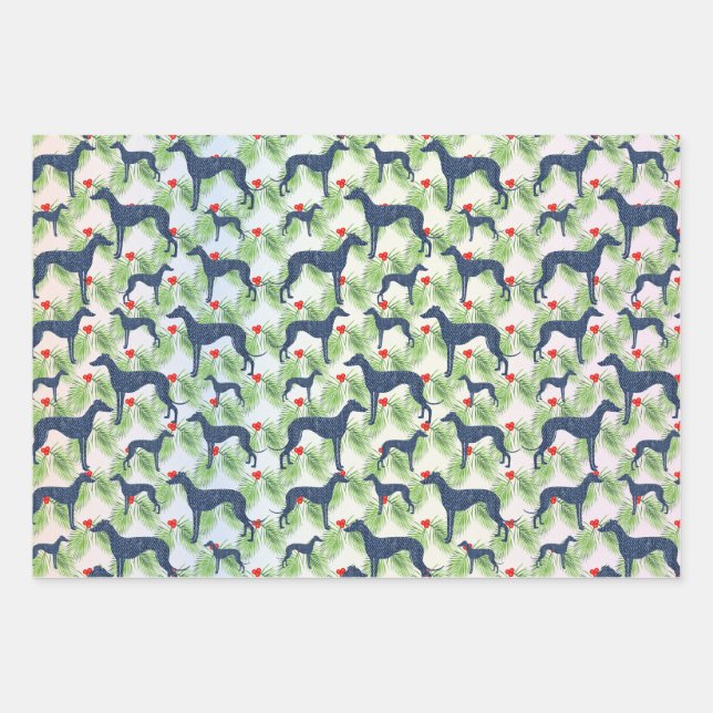 Feuille De Papier Cadeau Greyhounds (Devant 3)