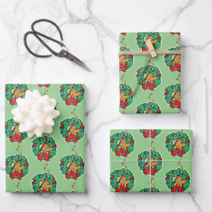 Feuille De Papier Cadeau Grille   Max Christmas Wreath