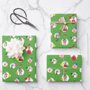 Feuille De Papier Cadeau Grille   Motif de points de Noël