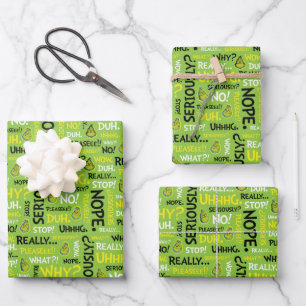 Feuille De Papier Cadeau Grinch Snarky   Modèle de phrase snarky Grinch