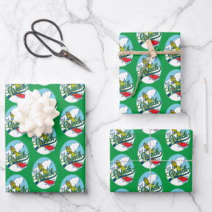 Feuille De Papier Cadeau Grinch Snowboard