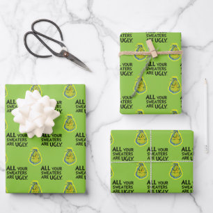Feuille De Papier Cadeau Grincheux râleur Tous tes pulls sont moches