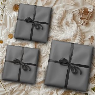 Feuille De Papier Cadeau Gris Charbon Uni Classique Élégant