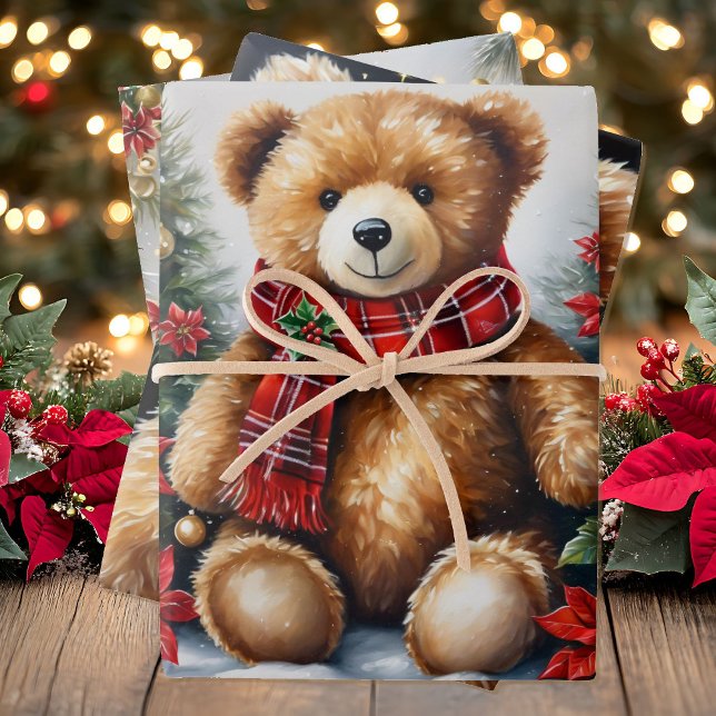 Feuille De Papier Cadeau Gros Nounours sur 3 Noël (Créateur téléchargé)