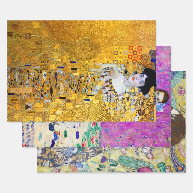 Feuille De Papier Cadeau Gustav Klimt, Mesdames (Lot)