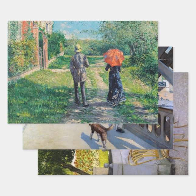 Feuille De Papier Cadeau Gustave Caillebotte - Sélection de chefs-d'oeuvre (Lot)