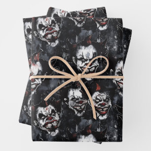 Feuille De Papier Cadeau Halloween Déplaisant Clown saison Éffrayante