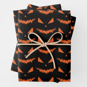 Feuille De Papier Cadeau Halloween effrayant Jack OLantern visage orange no