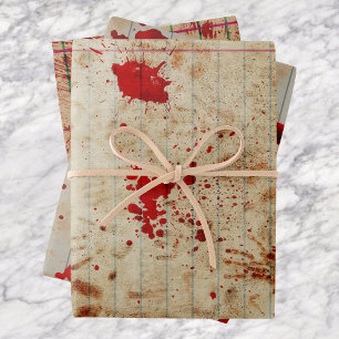 Feuille De Papier Cadeau Halloween sanglant rouge sang peur