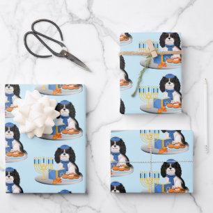 Feuille De Papier Cadeau Hanoukka Cavalier trois couleurs roi Charles Spani