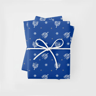 Feuille De Papier Cadeau Hanukkah Menorah