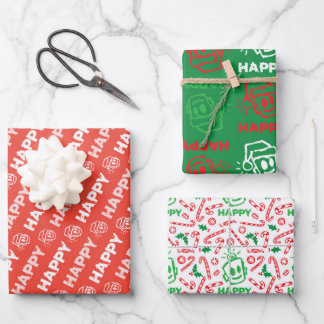 Feuille De Papier Cadeau HAPPY Christmas Variety Wrapping Paper