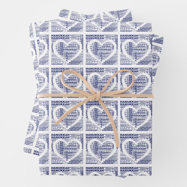 Feuille De Papier Cadeau Happy Hanoukka Jewish Holiday Wrapper Paper (En situation)