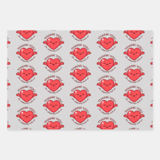 Feuille De Papier Cadeau Happy Kawaii Heart Thank You for Shopping with Us 