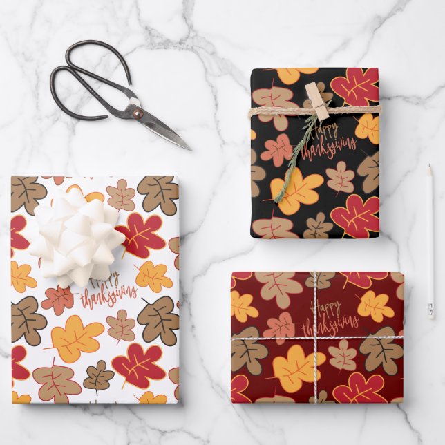 Feuille De Papier Cadeau Happy Thanksgiving (Recto)