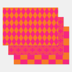 Feuille De Papier Cadeau Harlequin Vérification Marocaine Couleurs DIY Oran