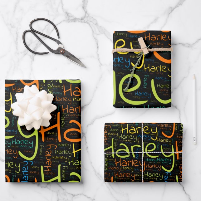 Feuille De Papier Cadeau Harley (Recto)