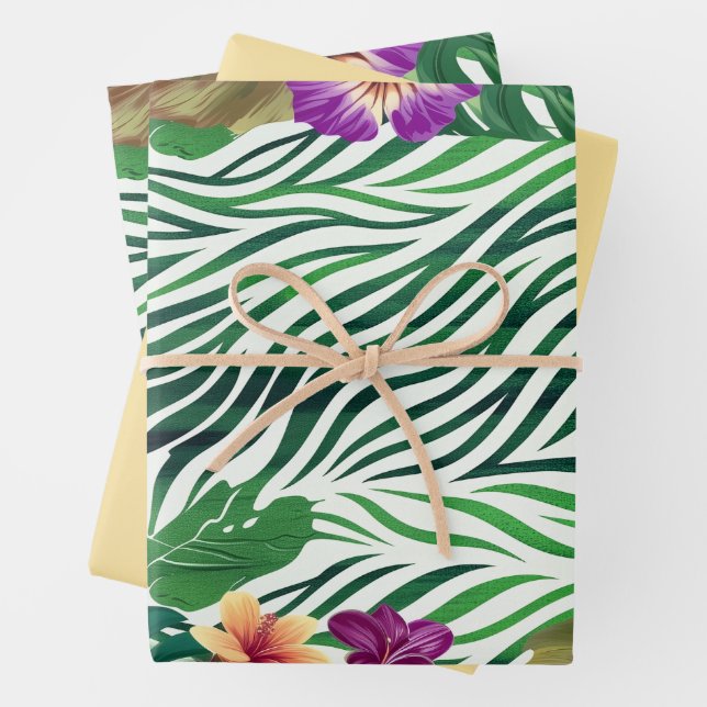 Feuille De Papier Cadeau Harmonie de la jungle (En situation)
