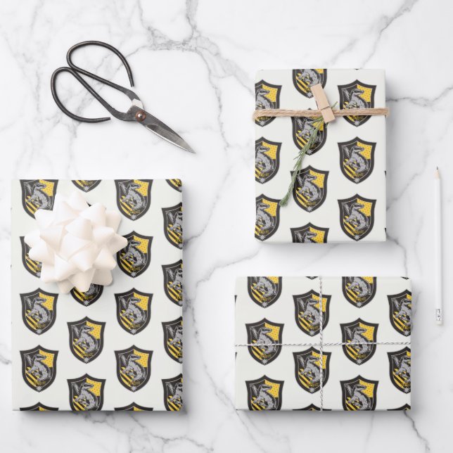 Feuille De Papier Cadeau Harry Potter | Hufflepuff House Pride Crest 2 (Recto)