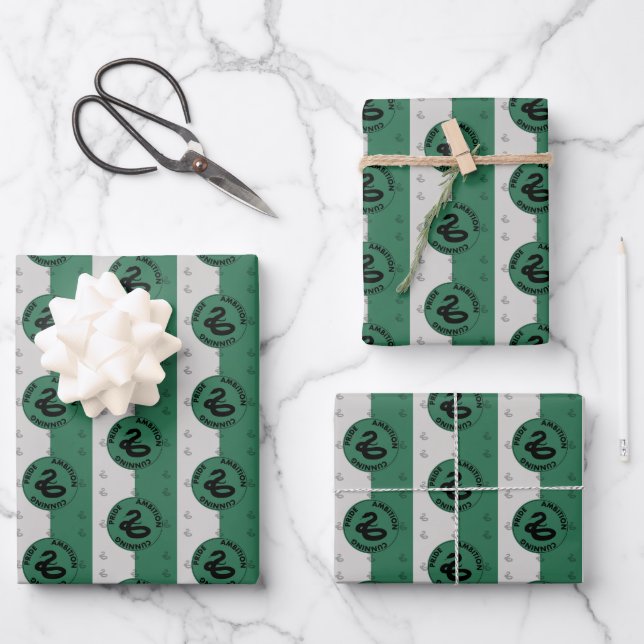 Feuille De Papier Cadeau Harry Potter | SLYTHERIN™ Caractéristiques graphiq (Recto)