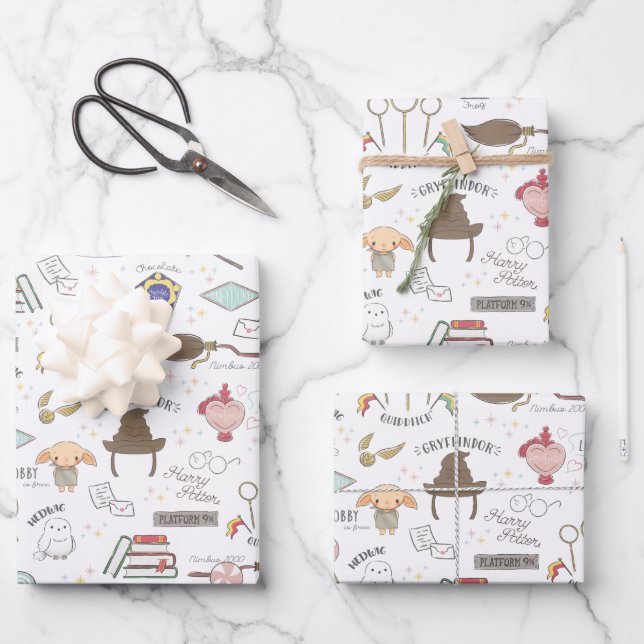 Feuille De Papier Cadeau HARRY POTTER™ Tiny Magic Pattern (Recto)