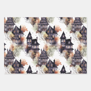 Feuille De Papier Cadeau Hauné Maison Élégante Halloween