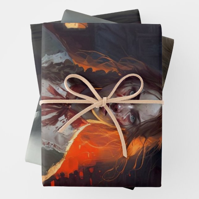 Feuille De Papier Cadeau Haunting house (En situation)