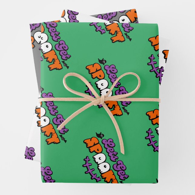 Feuille De Papier Cadeau Hauntings d'Halloween Enchantés Soyons Éffrayants (En situation)