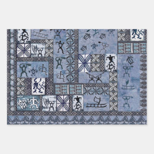 Feuille De Papier Cadeau Hawaiian Paddleman Petroglyph Tapa