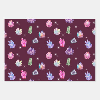 Feuille De Papier Cadeau Healing Crystals Wrapping Paper Set