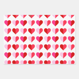 Feuille De Papier Cadeau Heart Gift Pattern, Valentine's Day Decoration