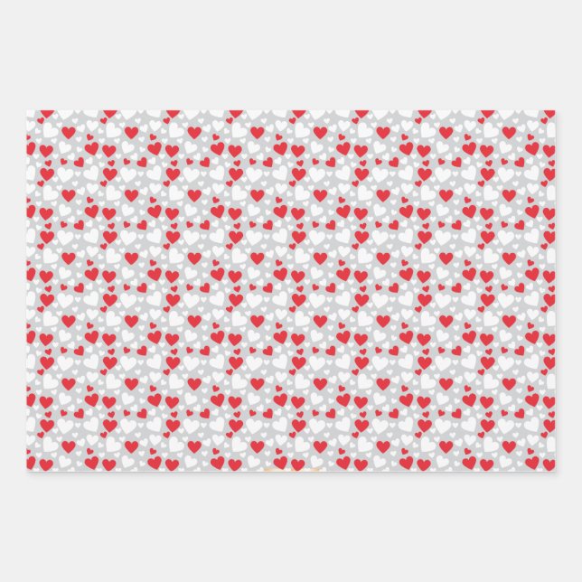 Feuille De Papier Cadeau Hearts Pattern custom backgrounds Wrapping Paper (Devant)
