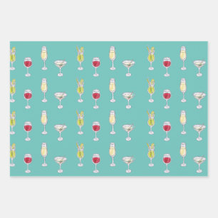 Feuille De Papier Cadeau Heure du cocktail
