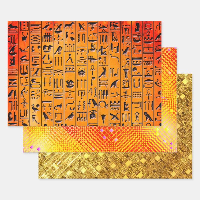 Feuille De Papier Cadeau Hiéroglyphes, frénésie et échantillonnage d'arco (Lot)