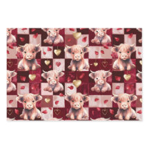 Highland Cow Ruby Red Golden Heart Teen Gift