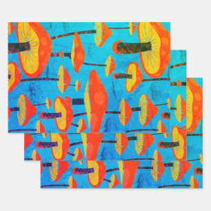 Feuille De Papier Cadeau Hippie Dreamy Retro Vibe Enchanter Champignons