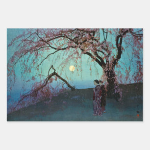 Feuille De Papier Cadeau Hiroshi Yoshida Kumoi Cherry Trees Enveloppement P